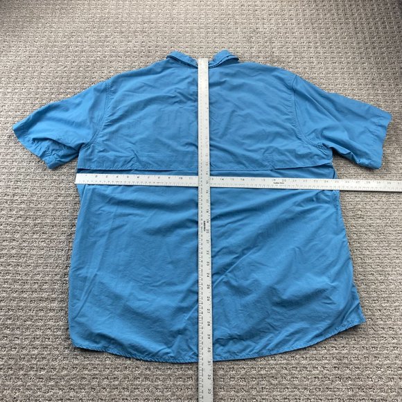 Eddie Bauer Sport Shirt Men Large L Blue Button Up Outdoor Breathable Mesh Hike - Picture 10 of 12